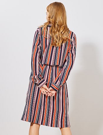 Vestido camisero de rayas - Kiabi