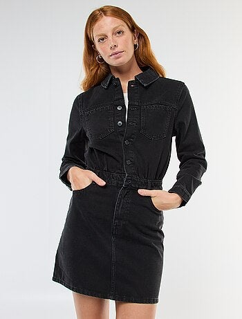 Vestido camisero de denim