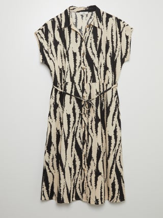 Vestido camisero estampado de mezcla de lino 'JDY'