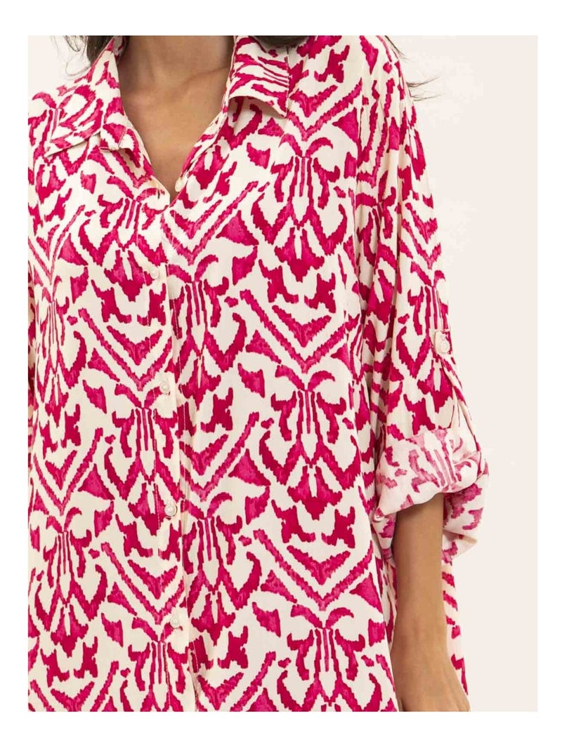Vestido camisero estampado IRVINIE Rosa - Kiabi