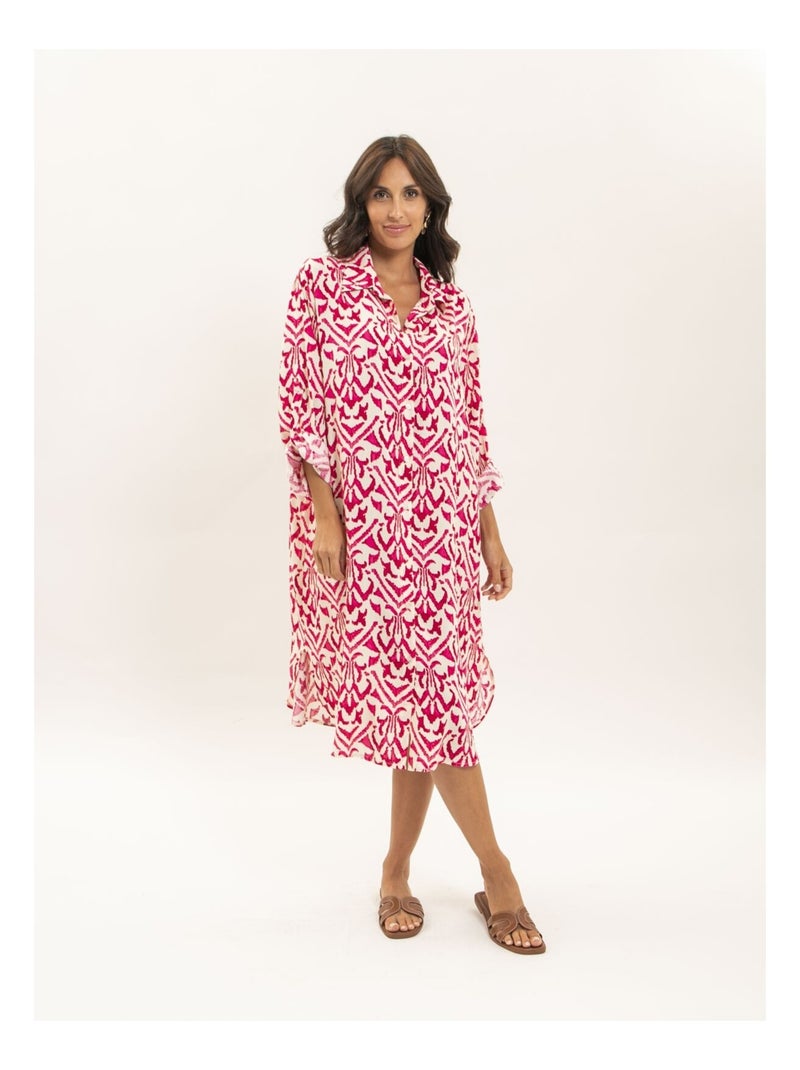 Vestido camisero estampado IRVINIE Rosa - Kiabi