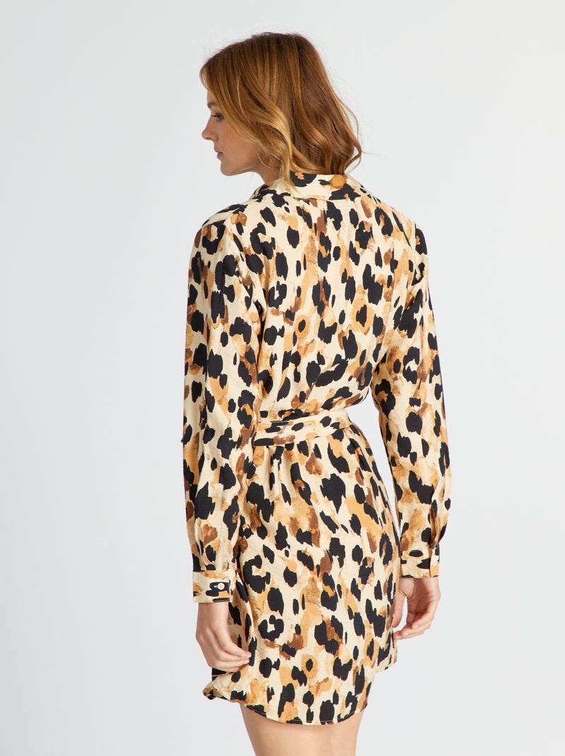 Vestido camisero estampado 'JDY' leopardo - Kiabi