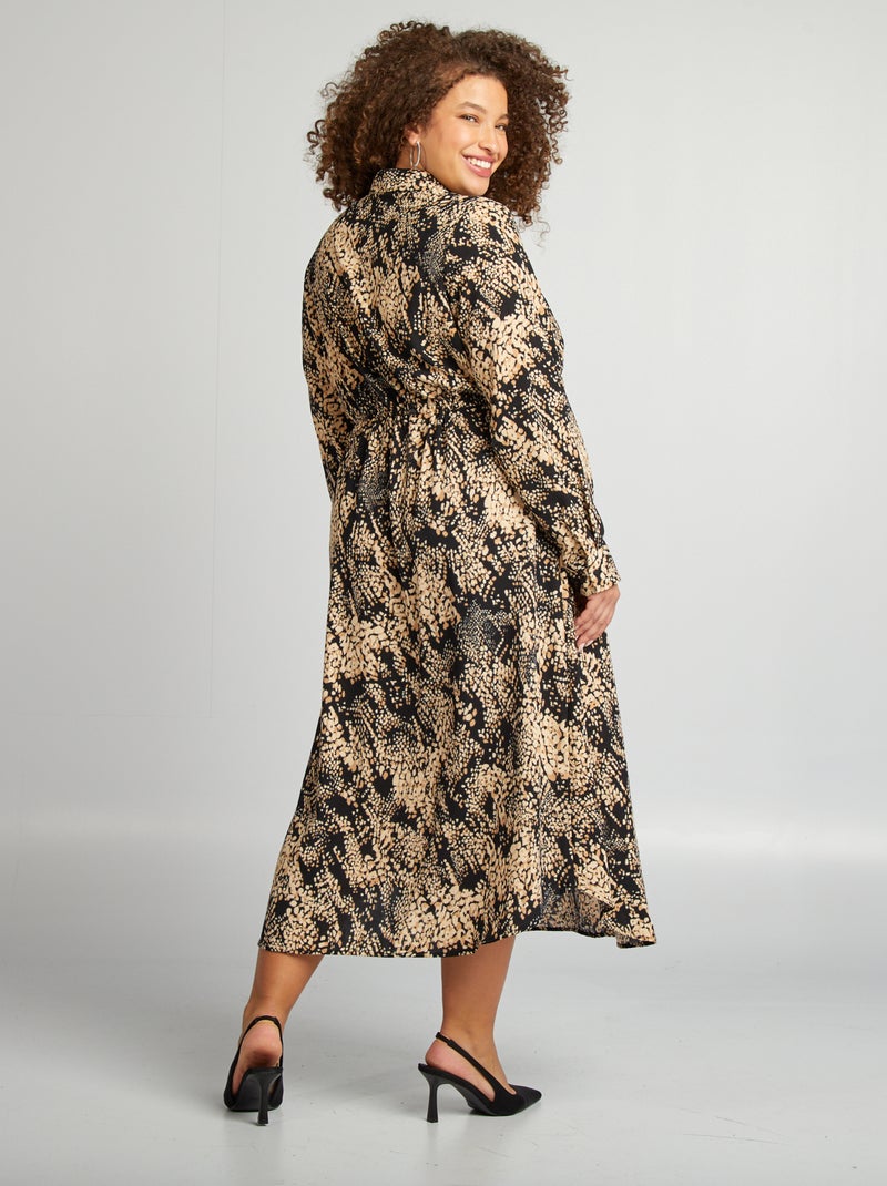Vestido camisero estampado 'Vero Moda Curve' NEGRO - Kiabi