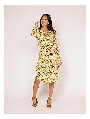 Vestido camisero largo estampado IGIRL