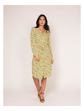 Vestido camisero largo estampado IGIRL