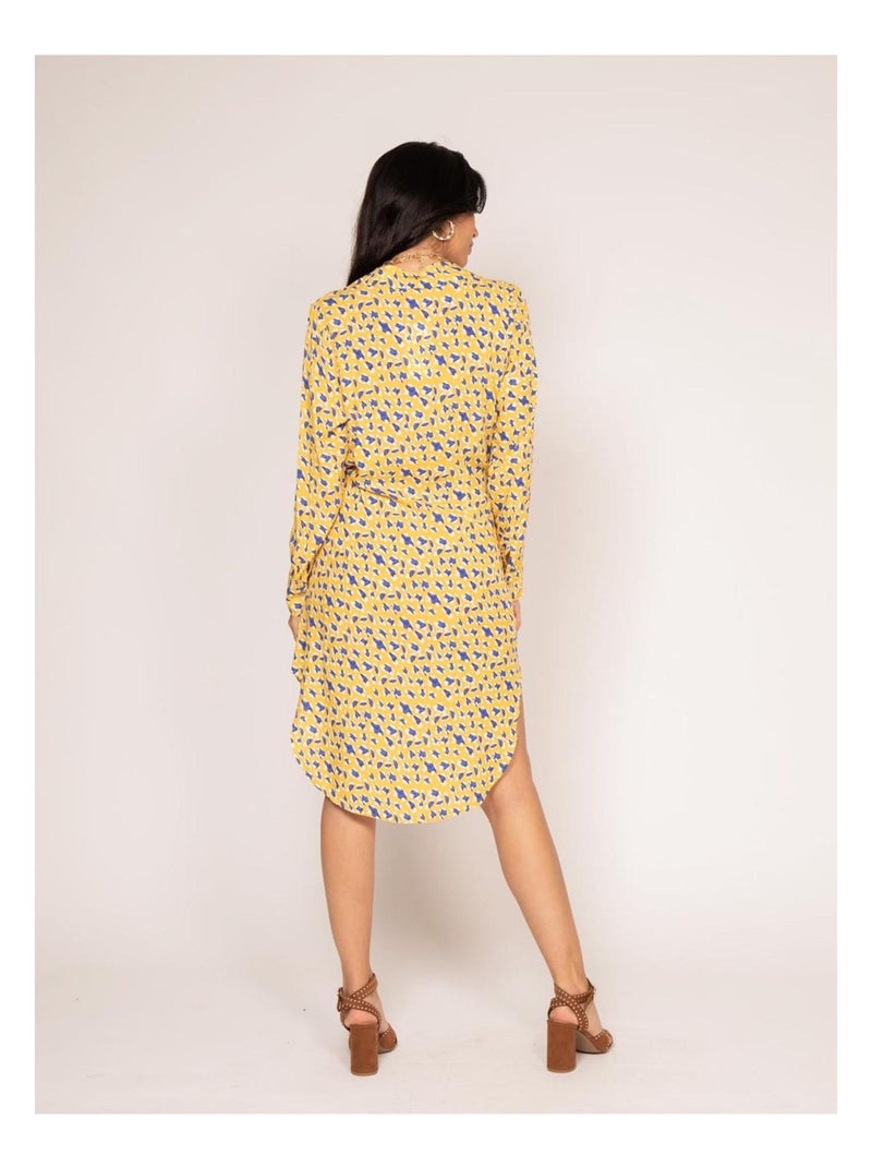 Vestido camisero largo estampado IGIRL Amarillo - Kiabi