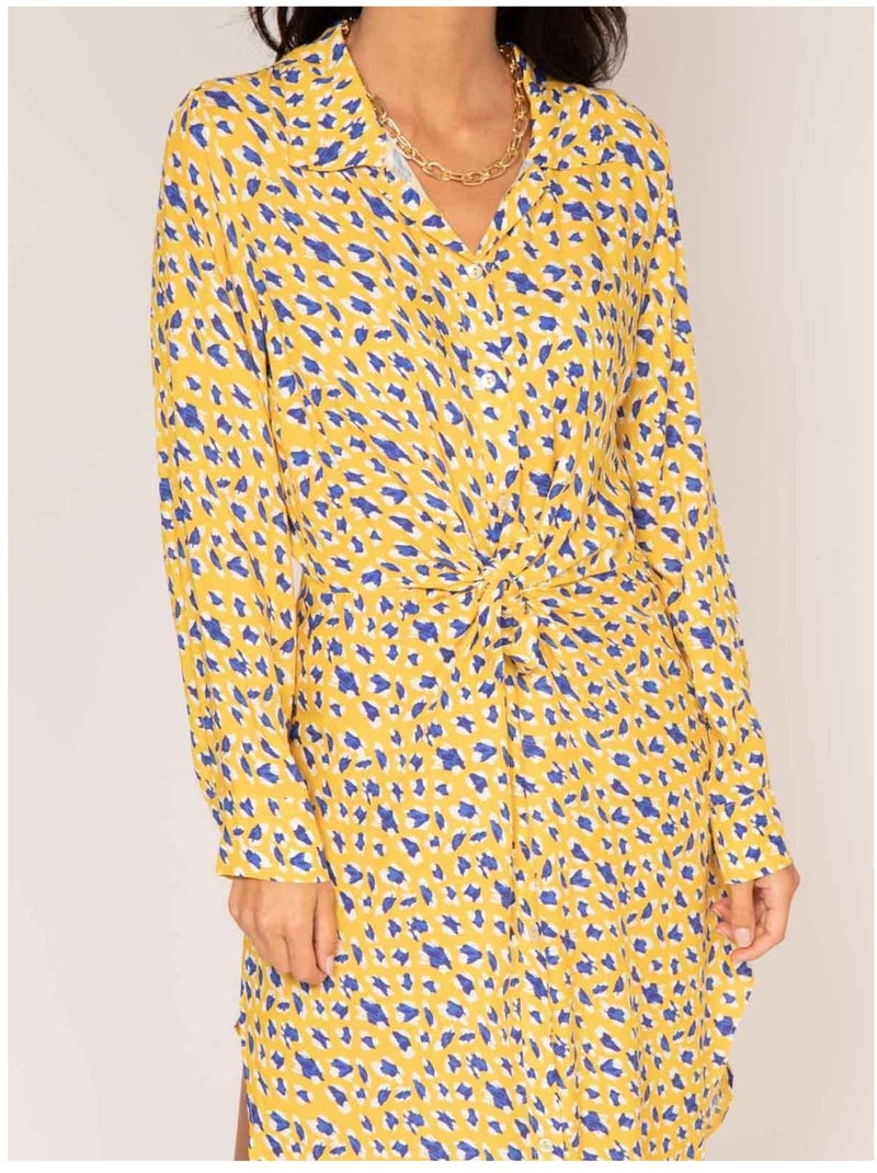 Vestido camisero largo estampado IGIRL Amarillo - Kiabi