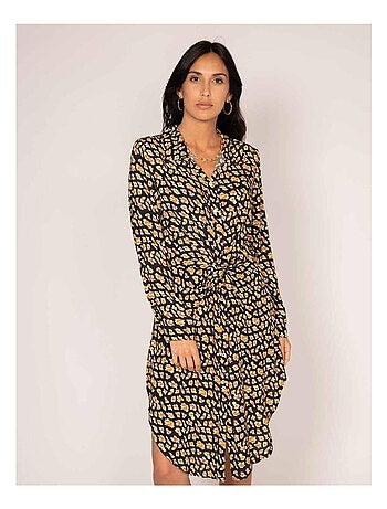 Vestido camisero largo estampado IGIRL