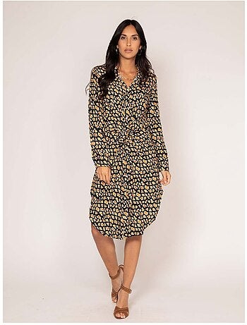 Vestido camisero largo estampado IGIRL