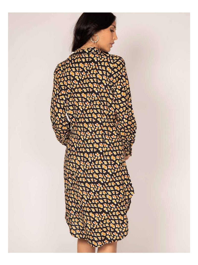 Vestido camisero largo estampado IGIRL Negro - Kiabi