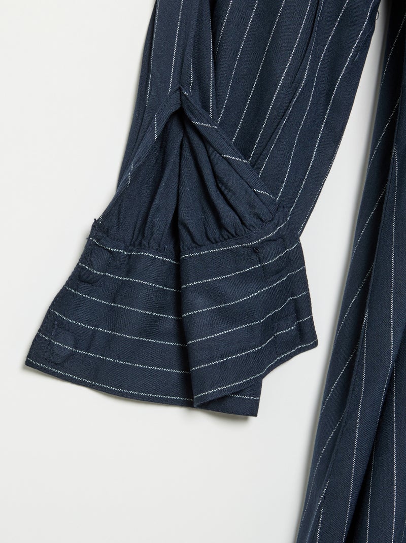 Vestido camisero largo fácil de poner Azul - Kiabi