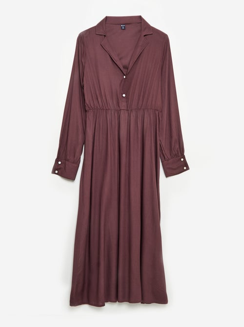Vestido camisero largo fácil de poner - Kiabi
