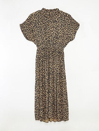 Vestido camisero largo leopardo - colección fácil de poner
