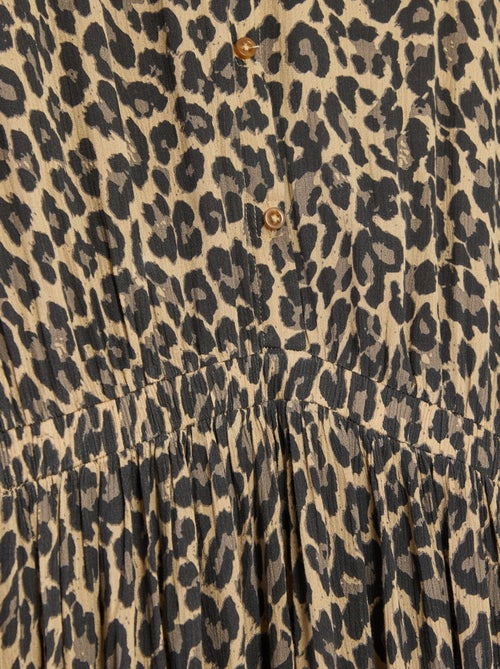 Vestido camisero largo leopardo - colección fácil de poner - Kiabi