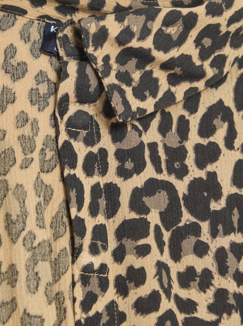Vestido camisero largo leopardo - colección fácil de poner Beige - Kiabi