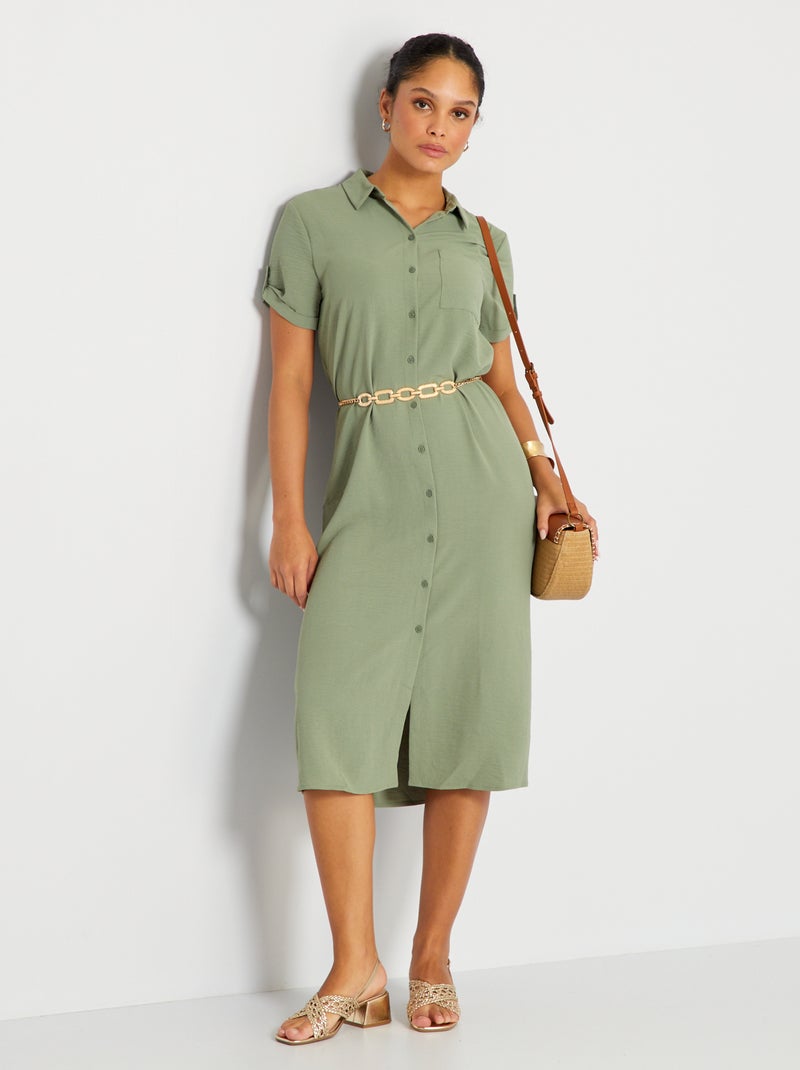 Vestido camisero largo medio 'JDY' KAKI - Kiabi