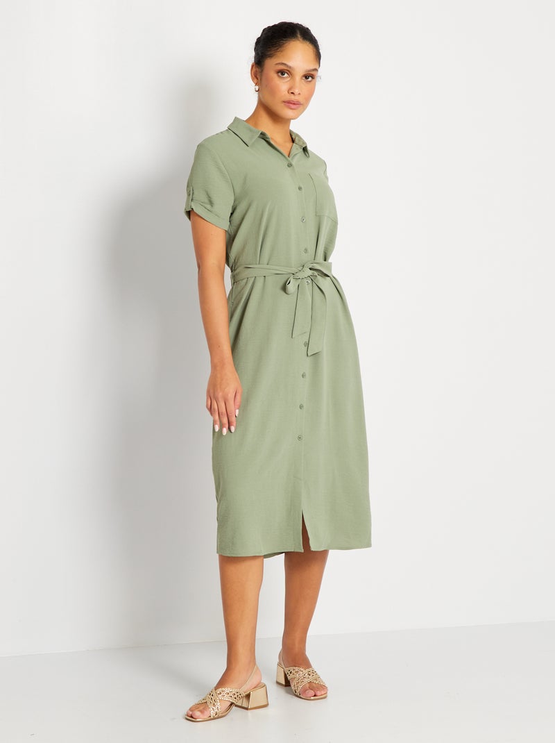 Vestido camisero largo medio 'JDY' KAKI - Kiabi