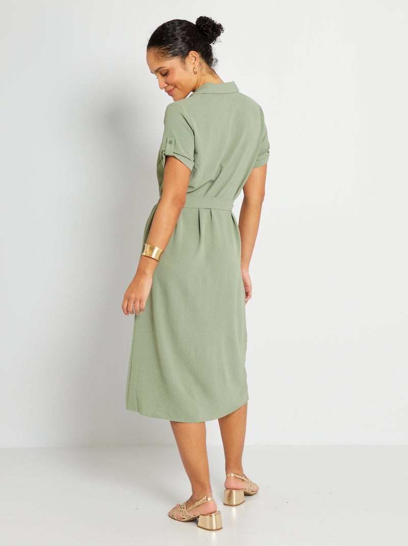 Vestido camisero largo medio 'JDY' KAKI - Kiabi