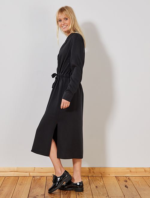 Vestido camisero largo - negro - Kiabi - 25.00€