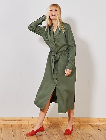 Vestido camisero largo - Kiabi