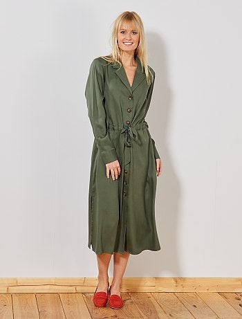 Vestido camisero largo - Kiabi