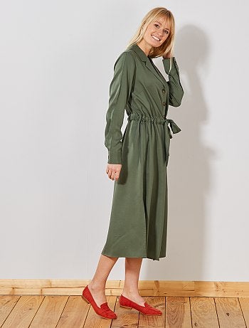 Vestido camisero largo - Kiabi