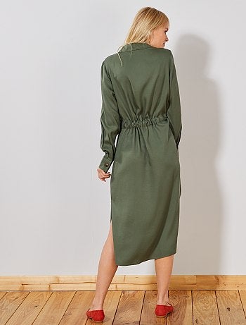 Vestido camisero largo - Kiabi