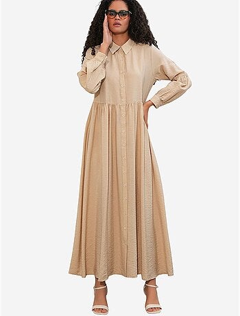 Vestido camisero maxi de corte holgado bdart