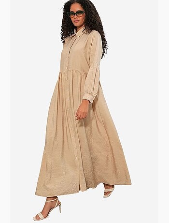 Vestido camisero maxi de corte holgado bdart