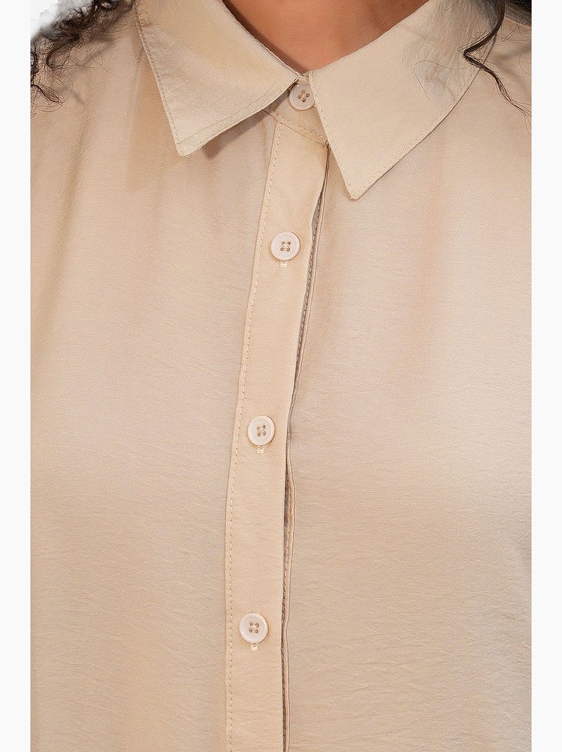 Vestido camisero maxi de corte holgado bdart Beige arcilla - Kiabi