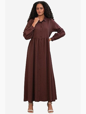 Vestido camisero maxi de corte holgado bdart