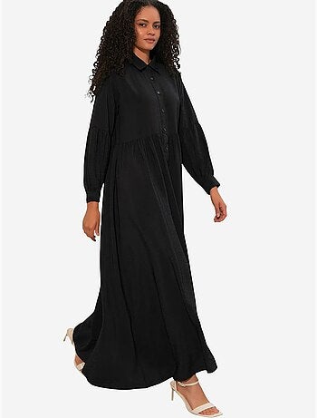 Vestido camisero maxi de corte holgado bdart