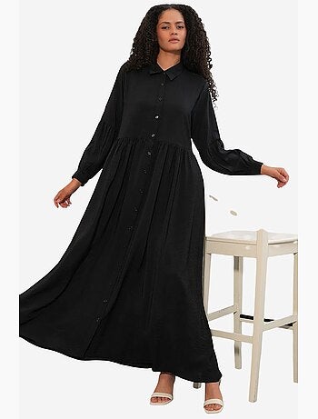 Vestido camisero maxi de corte holgado bdart
