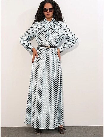 Vestido camisero maxi de lunares bdart