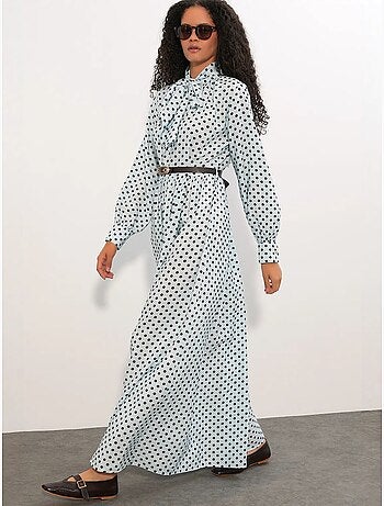 Vestido camisero maxi de lunares bdart
