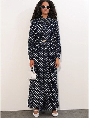Vestido camisero maxi de lunares bdart