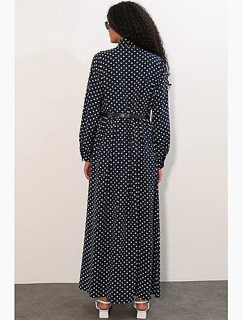 Vestido camisero maxi de lunares bdart