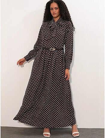 Vestido camisero maxi de lunares bdart