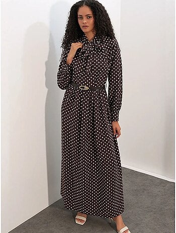 Vestido camisero maxi de lunares bdart