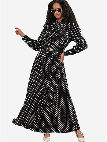 Vestido camisero maxi de lunares bdart