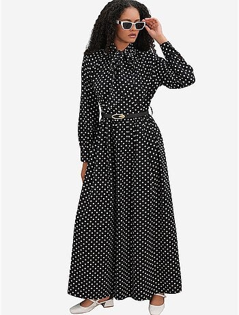 Vestido camisero maxi de lunares bdart