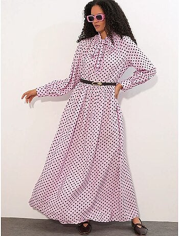 Vestido camisero maxi de lunares bdart
