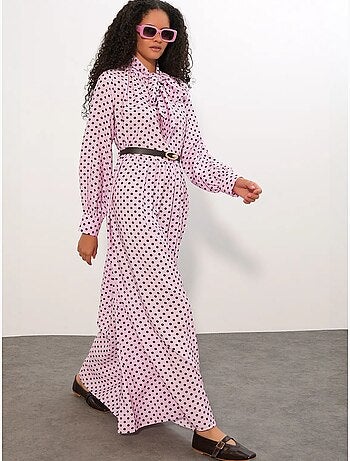 Vestido camisero maxi de lunares bdart