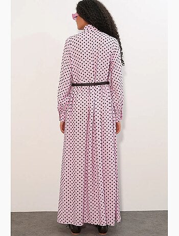 Vestido camisero maxi de lunares bdart