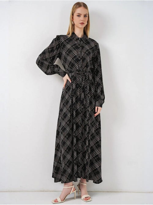 Vestido camisero midi a cuadros con cierre de botones bdart - Kiabi Vestido camisero midi a cuadros con cierre de botones bdart - Kiabi