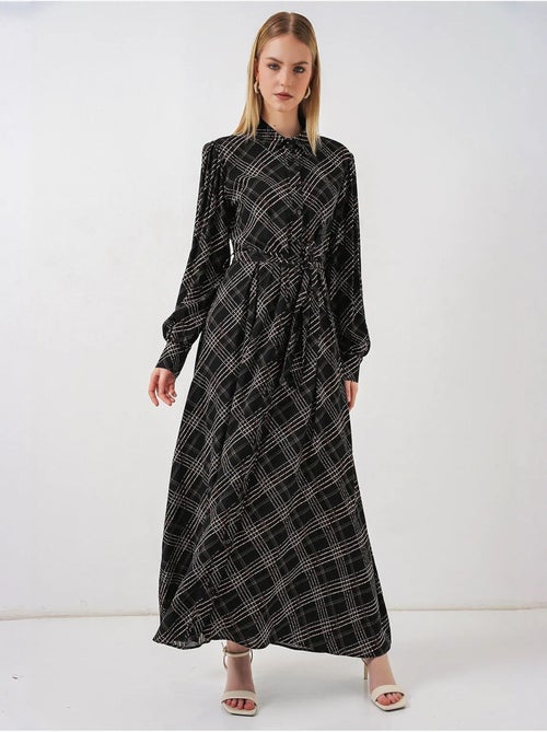 Vestido camisero midi a cuadros con cierre de botones bdart - Kiabi Vestido camisero midi a cuadros con cierre de botones bdart - Kiabi