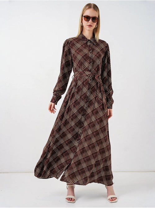 Vestido camisero midi a cuadros con cierre de botones bdart - Kiabi Vestido camisero midi a cuadros con cierre de botones bdart - Kiabi