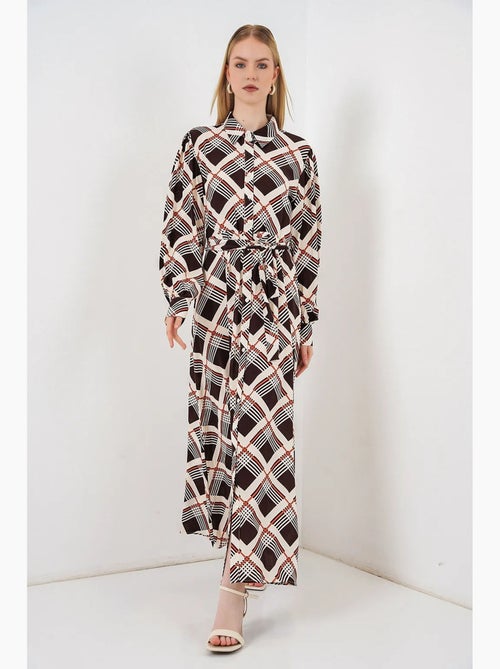 Vestido camisero midi a cuadros con cierre de botones bdart - Kiabi Vestido camisero midi a cuadros con cierre de botones bdart - Kiabi