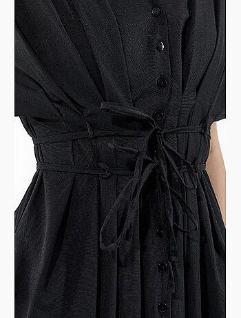 Vestido camisero midi casual con cuello en v busem