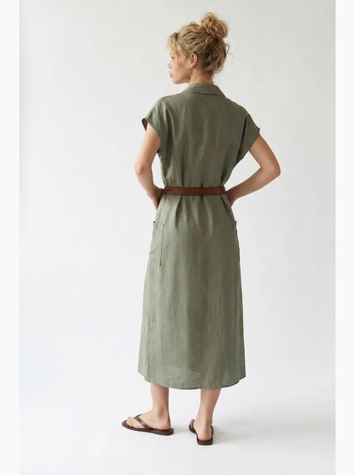 Vestido camisero midi con cinturón mixray - Kiabi